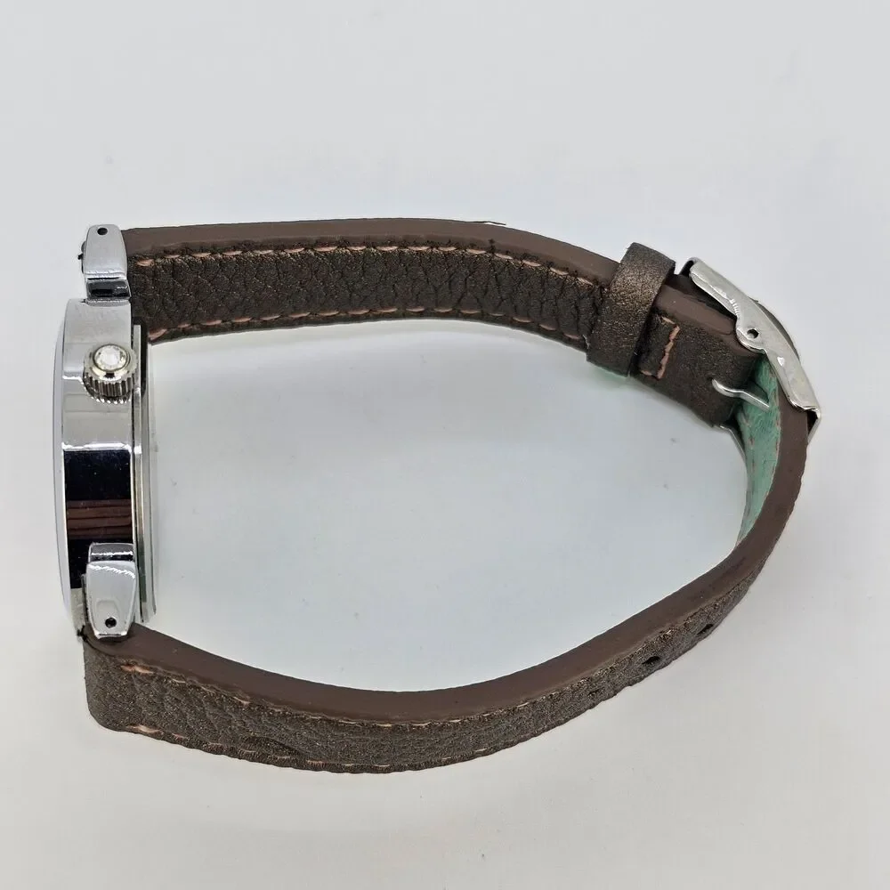 Premier Designs Women Watch Reversible Bands‎ 35MM Brown Green Bands New Battery